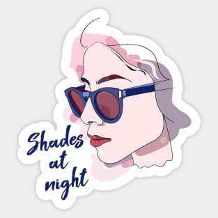 Shades #woman #portrait #illustration #artprint # 80s #eighties #sunglasses #fashion #style Sticker